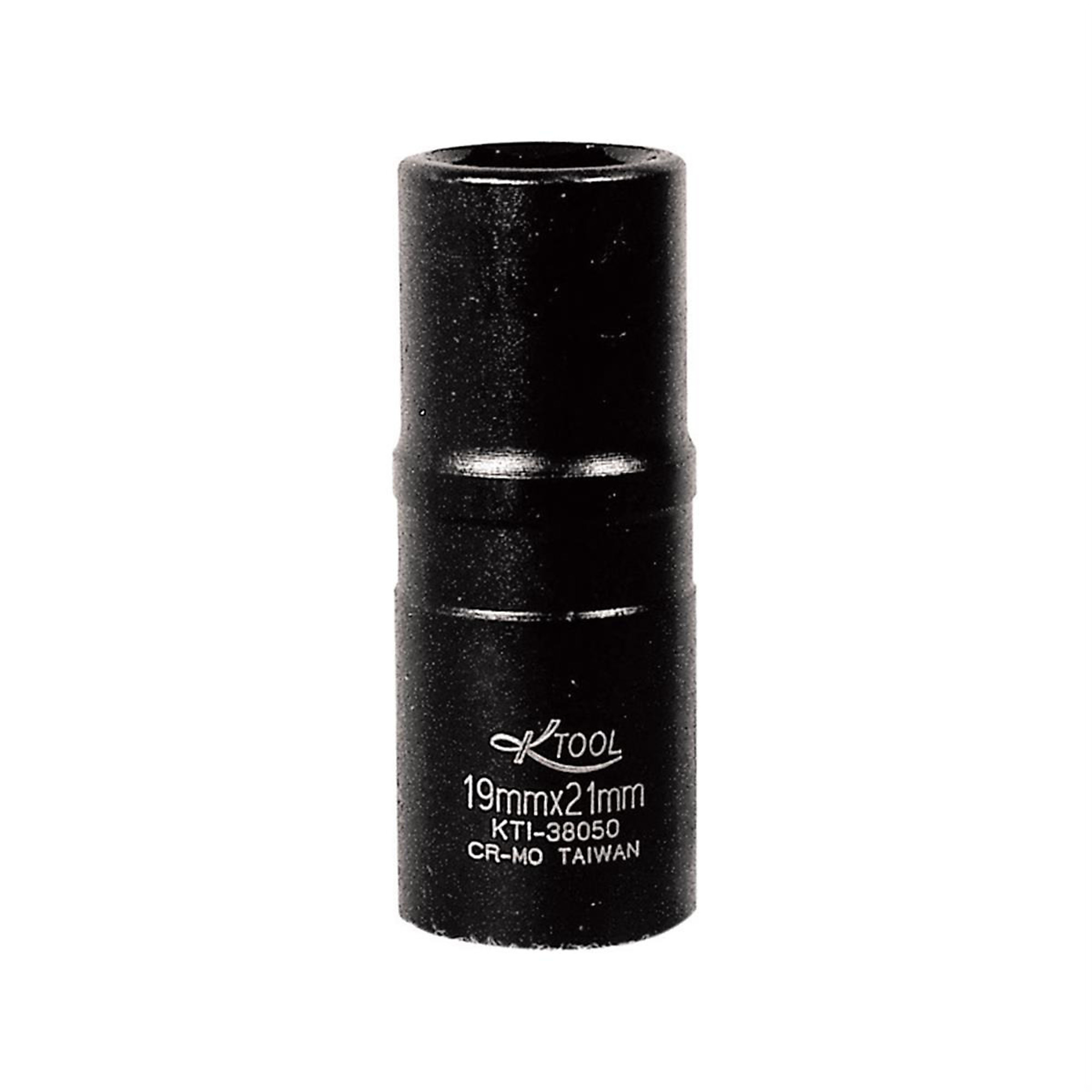 K Tool International Flip Impact Socket — 19mm x 21mm, 1/2in. Drive, 6-Point, Chrome-Moly Steel, Model# KTI38050